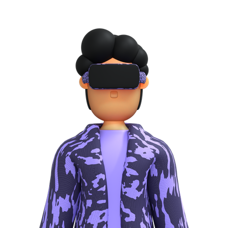 Man wearing VR Goggles  3D Illustration