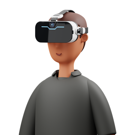 Man wearing VR goggles  3D Icon