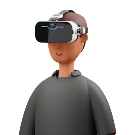 Man wearing VR goggles  3D Icon