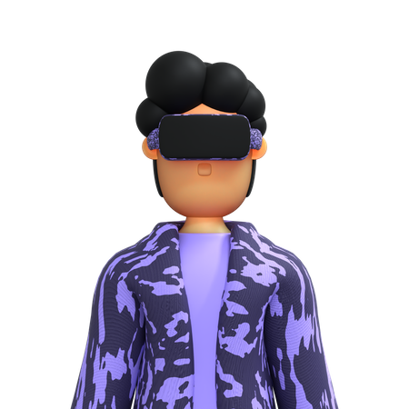 Man wearing VR Goggles 3D Illustration