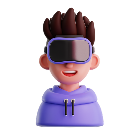 Man wearing VR googles  3D Icon