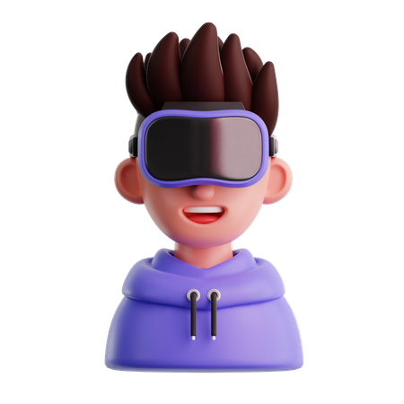 Man wearing VR googles  3D Icon