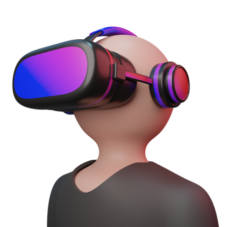 Man wearing VR googles  3D Illustration