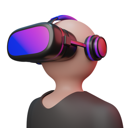 Man wearing VR googles  3D Illustration