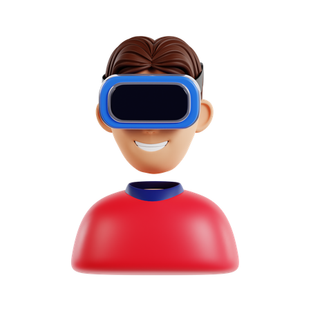 Man Wearing Vr Headset  3D Icon