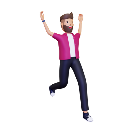 Man winning race  3D Icon