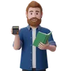 man with a calculator and a book in his hands
