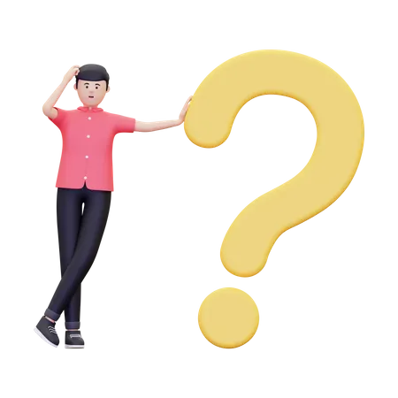3 D Man With A Question Mark Illustration 3D Icon