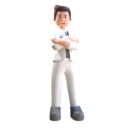 Man With Arms Crossed  3D Illustration