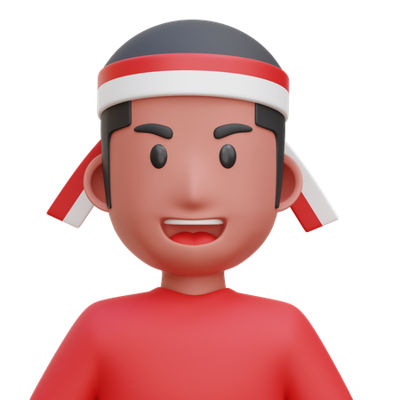 Man With Bandana  3D Icon