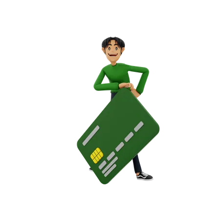 Man with bank card  3D Illustration