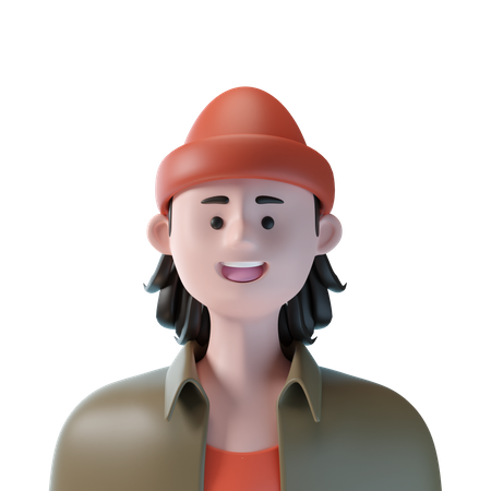 Man With Beanie 3D Icon