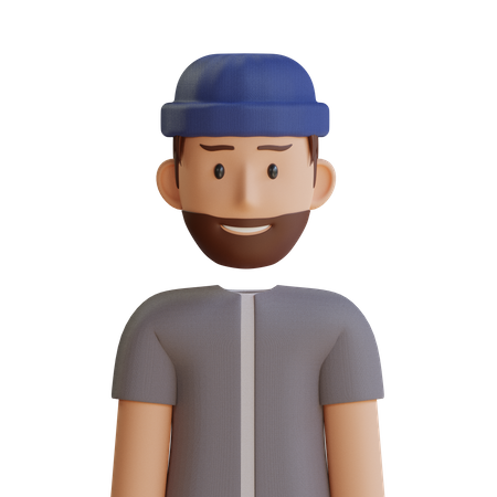 Man With Beanie  3D Icon