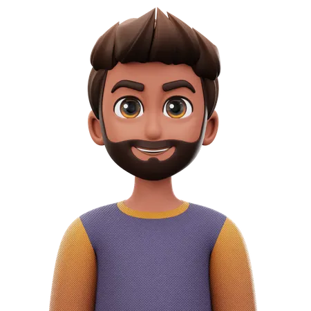 Man with Beard  3D Icon