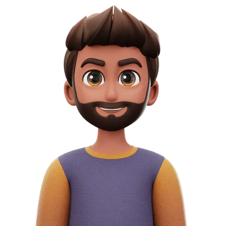 Man with Beard 3D Icon