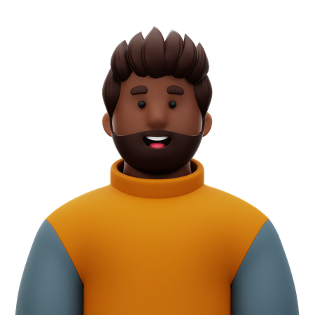 Man with Beard  3D Icon