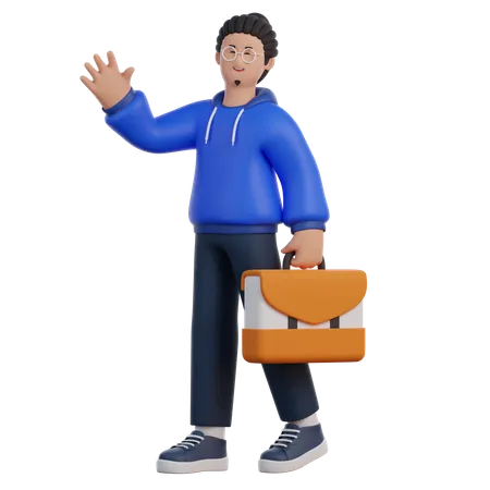 Man With Briefcase  3D Icon