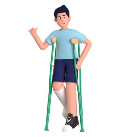 Man With Broken Leg  3D Icon