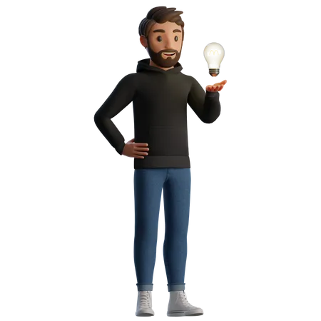 Man with business idea  3D Illustration