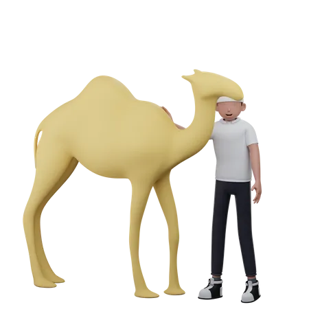 Man With Camel  3D Icon