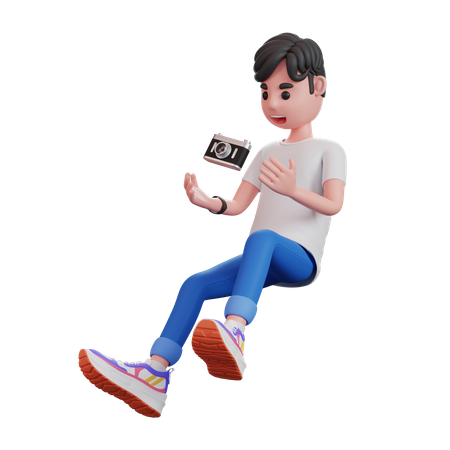 Man With Camera  3D Illustration
