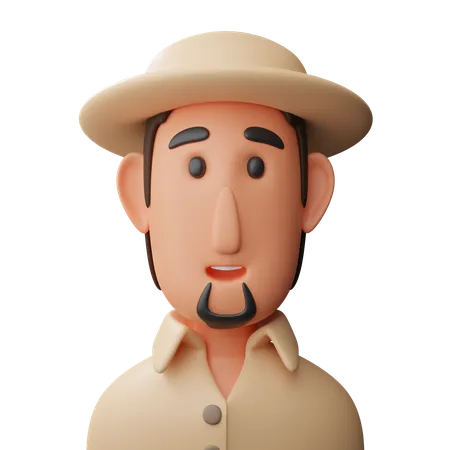 Man with cap avatar  3D Icon