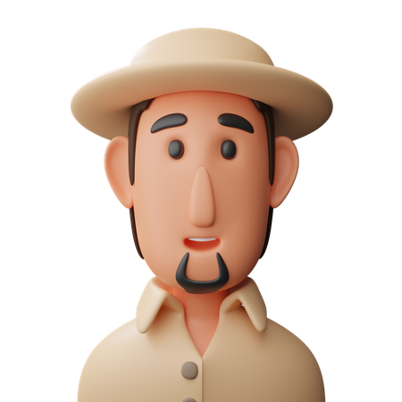 Man with cap avatar  3D Icon