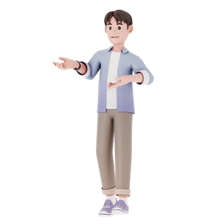 Man With Conveying Pose  3D Illustration