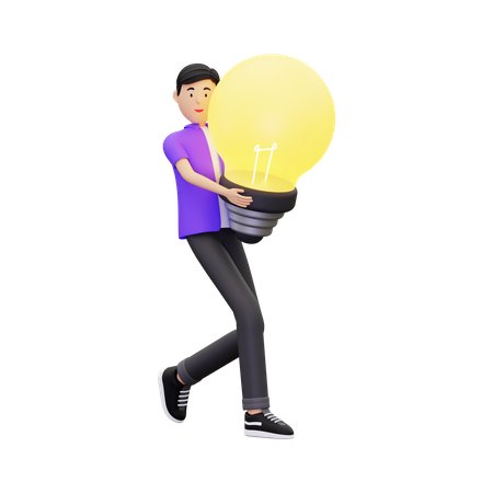 Man With Creative Idea  3D Illustration