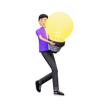 Man With Creative Idea  3D Illustration