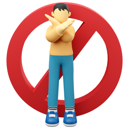 Man With Crossed Hands  3D Icon