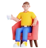 Man With Cup of Drink Sitting on Sofa