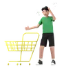 Man with empty shopping cart
