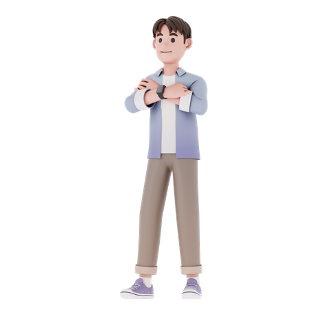 Man With Firm Pose  3D Illustration