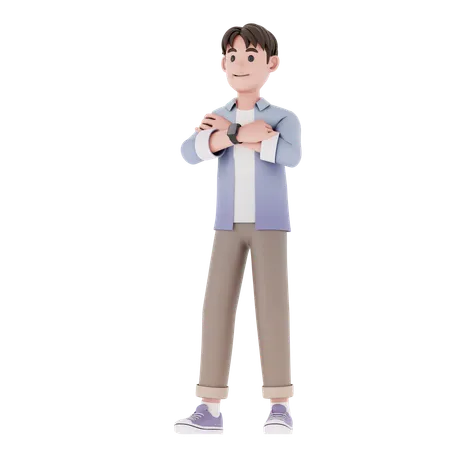 Man With Firm Pose  3D Illustration