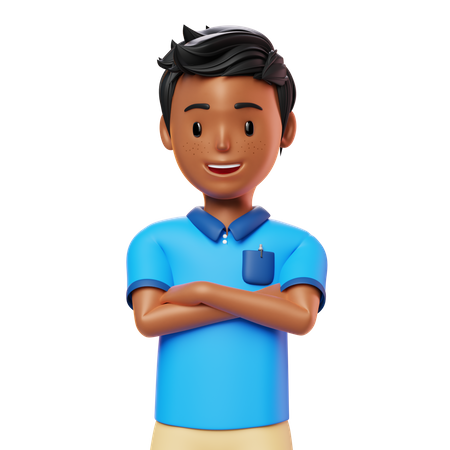 Man with folded arms  3D Illustration