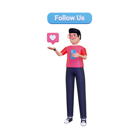Man With Followers Promotion 3D Illustration