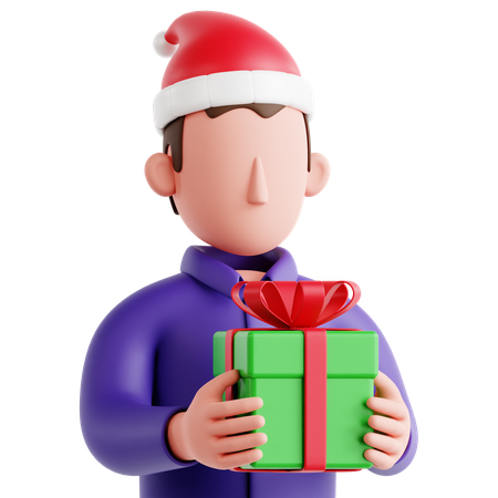 Man with Gift  3D Icon