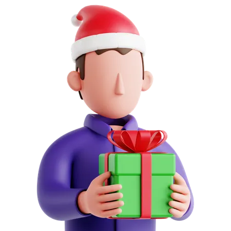 Man with Gift  3D Icon