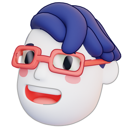 Man with glasses  3D Icon