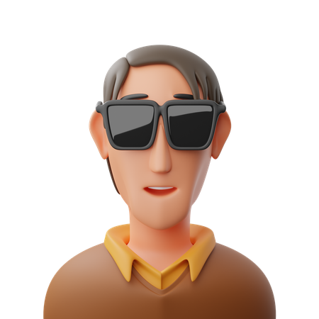 Man with glasses  3D Icon