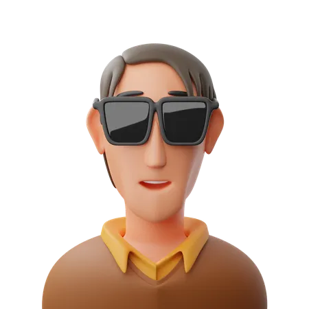 Man with glasses  3D Icon