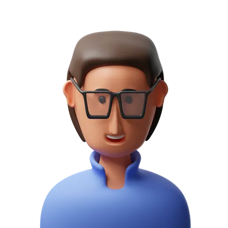 Man with glasses avatar  3D Icon