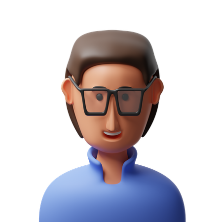 Man with glasses avatar  3D Icon