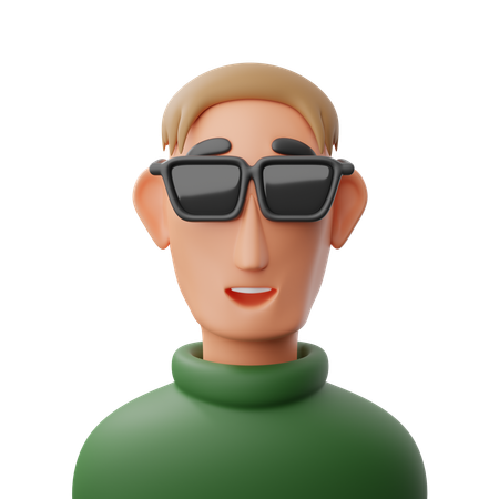 Man with glasses avatar  3D Icon