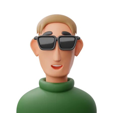 Man with glasses avatar  3D Icon