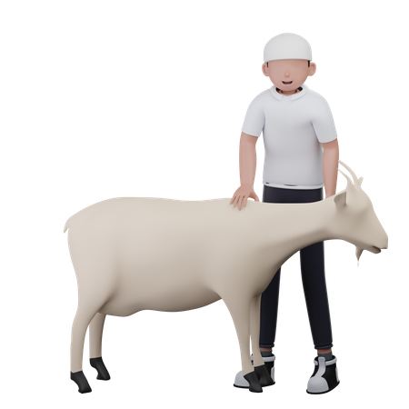 Man With Goat  3D Icon