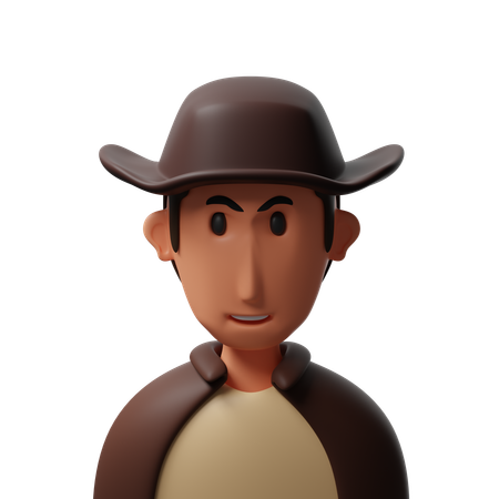 Man with hat  3D Icon