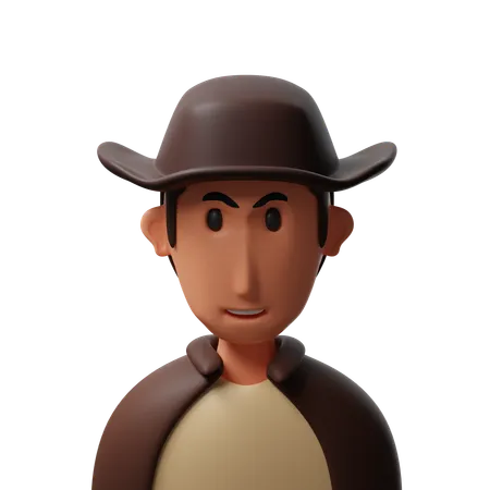 Man with hat  3D Icon