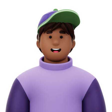 Man with Hat  3D Icon